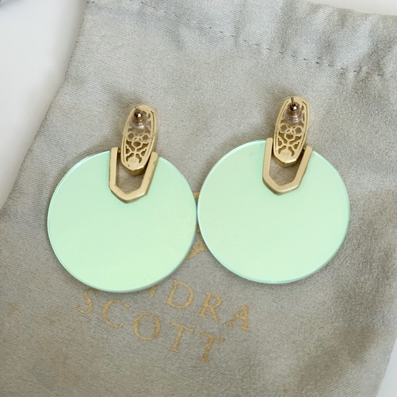 Kendra Scott Didi Statement Earrings in Gold & Dichroic Glass - Picture 3 of 5